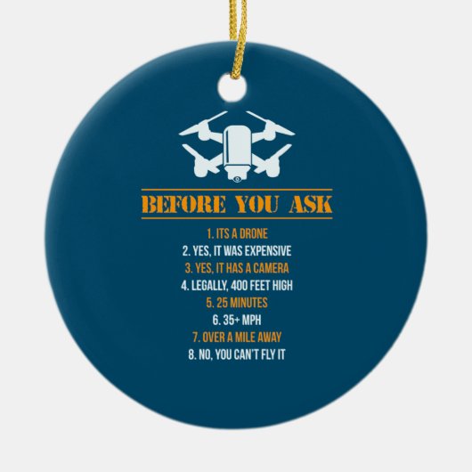 Before You 頼 Droneパイロット セラミックオーナメント (正面)