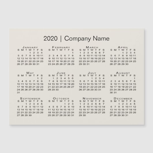 Bege モダン 2020カレンダー（会社名付き） (正面)