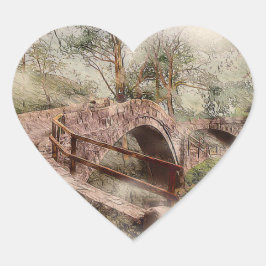 Beggars Bridge, Glaisdale - Watercolour Art ハートシール