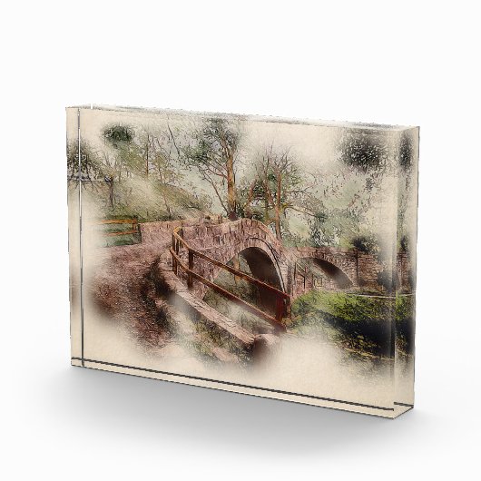 Beggars Bridge, Glaisdale - Watercolour Art フォトブロック (右)