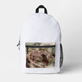 Beggars Bridge, Glaisdale - Watercolour Art プリントバックパック