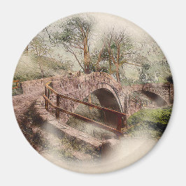 Beggars Bridge, Glaisdale - Watercolour Art マグネット