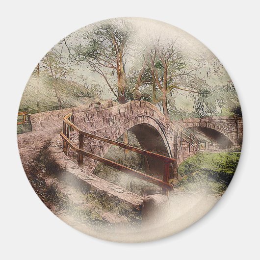 Beggars Bridge, Glaisdale - Watercolour Art マグネット (正面)