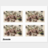 Beggars Bridge, Glaisdale - Watercolour Art 長方形シール (シート)