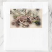 Beggars Bridge, Glaisdale - Watercolour Art 長方形シール (バッグ)