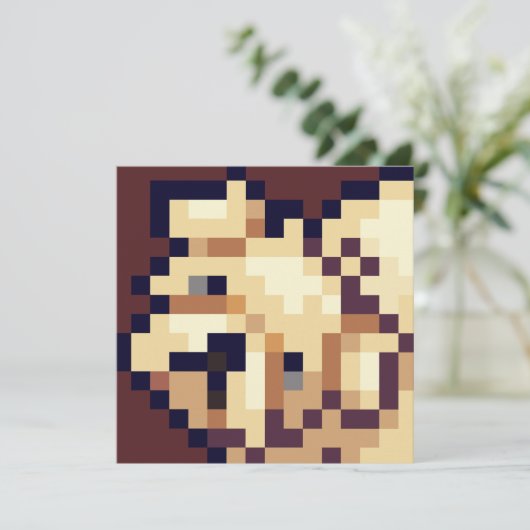 Begging puppy pixelart カード (スタンド正面)