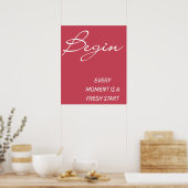 Begin Every Moment Is A Fresh Start Wall Art   ポスター (キッチン)