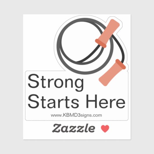 Beginner Fitness - Custom www - Strong Starts Here シール (シート)