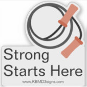 Beginner Fitness - Custom www - Strong Starts Here シール (正面)