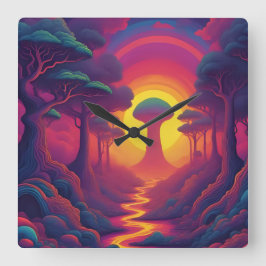 Beginning of The Fall Art スクエア壁時計