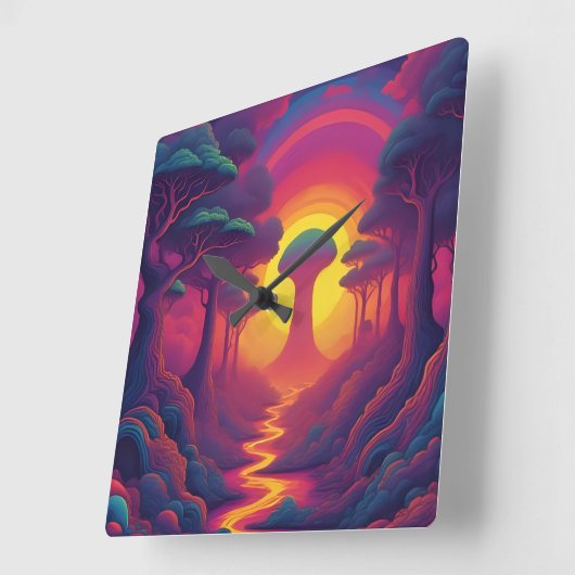 Beginning of The Fall Art スクエア壁時計 (傾斜)