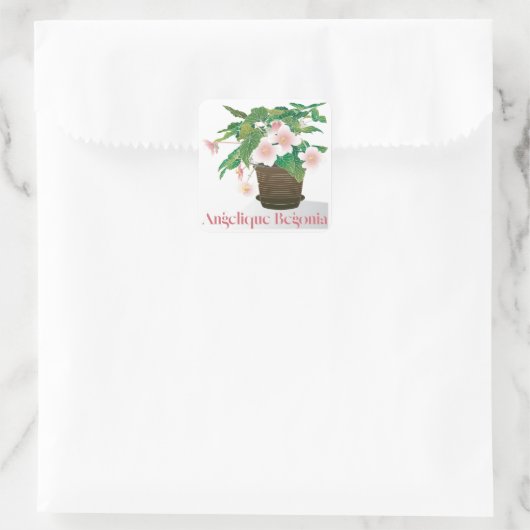 Begonia Stickers スクエアシール (バッグ)
