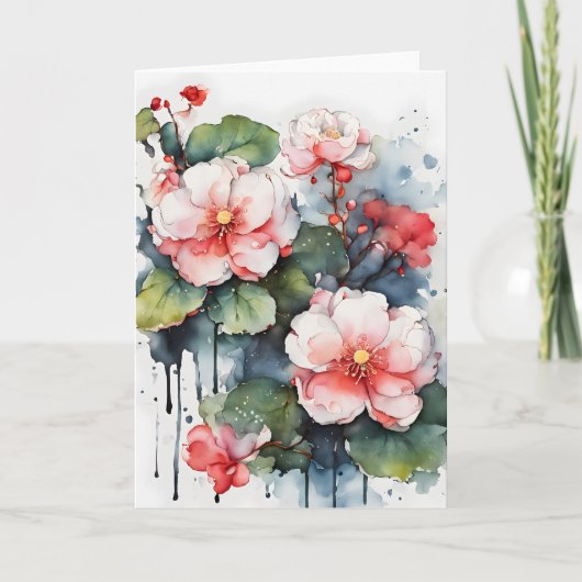 Begonia - Watercolor flowers カード (正面)