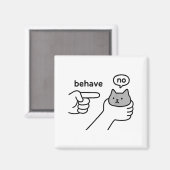 Behave No Funny Cat Meme Cartoon Design  マグネット (正面/裏面)