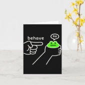 Behave No Funny Frog Meme Humor  カード (黄色い花)