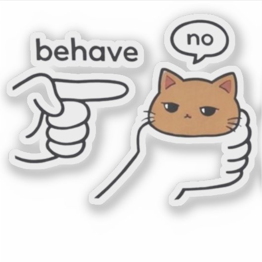 Behave/No Orange Cat, Funny Cat シール (正面)