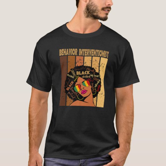 Behavior Interventionist Afro African Black Histor Tシャツ (正面)