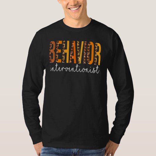 Behavior Interventionist leopard Fall Autumn Thank Tシャツ (正面)