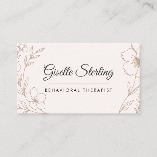 Behavioral Therapist Botanical Floral  名刺 (正面)