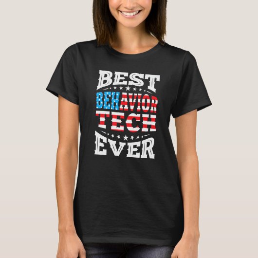Behaviour 最高の Technician Tech Ever Usa American Fl Tシャツ (正面)