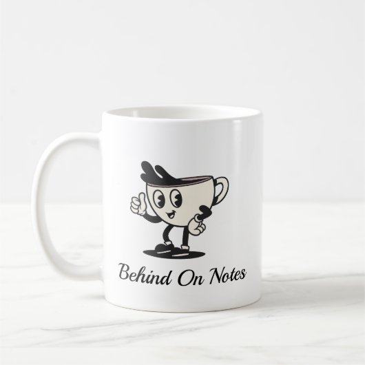 Behind On Notes Coffee Mug, Retro Therapist coffee コーヒーマグカップ (左)
