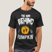 Behind The Pumpkin Funny Soon Dad For Halloween Tシャツ (正面)
