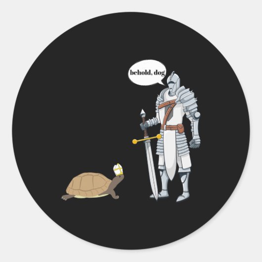 Behold Dog Funny Turtle Wearing A Priest Hat Hilar ラウンドシール (正面)