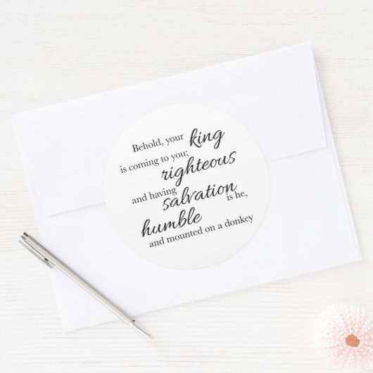 Behold Your King Sticker ラウンドシール (封筒)