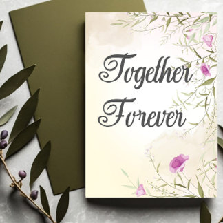 Beiのボタニカルウェディング招待状、Together Forever 招待状