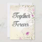 Beiのボタニカルウェディング招待状、Together Forever 招待状 (正面)