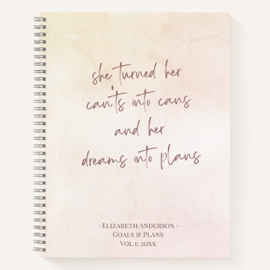 Beigeゴール&プラン名帳 ノートブック (正面)