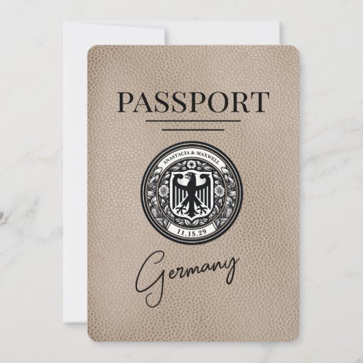 Beigeドイツのパスポート日付を保存 セーブザデート (正面)