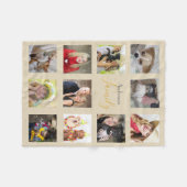 BEIGEフォトブランケットコラージインスタグラム金ゴールド フリースブランケット (正面(横))