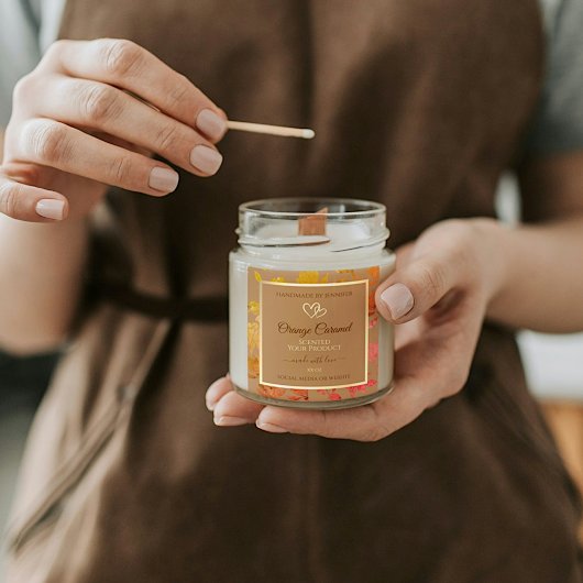 Beigeフローラ製品のパッケージラベル(ハート付き) スクエアシール