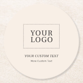 Beigeブランドのカスタムビジネスロゴプロモーション ラウンドペーパーコースター