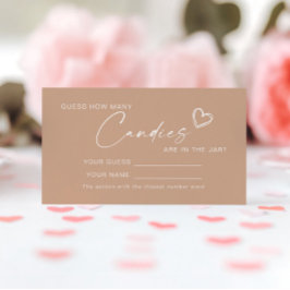 Beigeミニマリストキャンディスシャワーゲームカードの数 プレイスカード