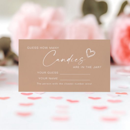 Beigeミニマリストキャンディスシャワーゲームカードの数 プレイスカード