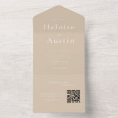 BeigeミニマルQRコードすべて1つの招待 オールインワン招待状 (内側)