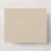 BeigeミニマルQRコードすべて1つの招待 オールインワン招待状 (裏面)