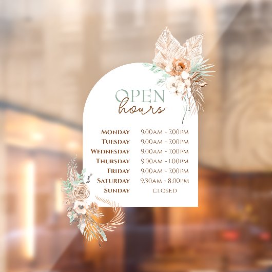 Beigeミントバラとアーチオープン時間ウィンドウにしがみつく ウィンドウサイン (シート2)