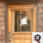 Beigeミントバラとアーチオープン時間ウィンドウにしがみつく ウィンドウサイン (ホームデコレーション)