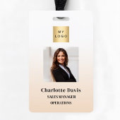 Beige従業員の写真ID会社のセキュリティ バッジ