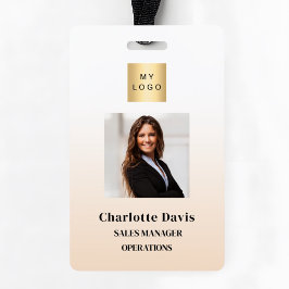 Beige従業員の写真ID会社のセキュリティ バッジ