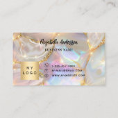 Beige金ゴールド集積ホログラフィックビジネスロゴ ロイヤリティカード (裏面)