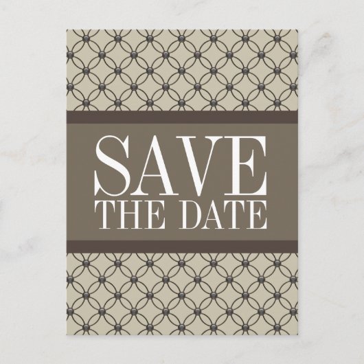 Beige ファンシー Lattice日付はがきを保存 案内ポストカード (正面)