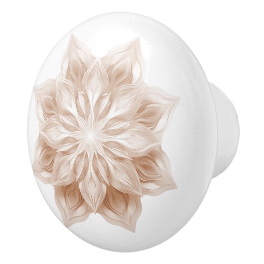 Beige 3D Shiny Mandala セラミックノブ (右)