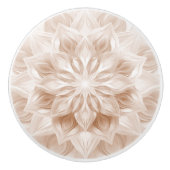 Beige 3D Shiny Mandala Pattern セラミックノブ (正面)
