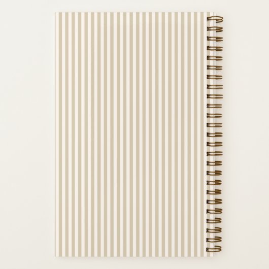 Beige Aeshtetic à Rayures ノートブック (裏面)