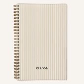 Beige Aeshtetic à Rayures ノートブック (正面)