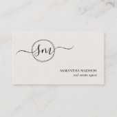 Beige Aesthetic Modern Calligraphy Real Estate  名刺 (正面)